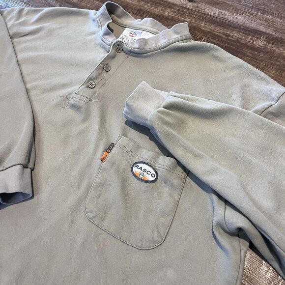 Rasco FR Other - Rasco FR Flame Resistant T Shirt Men 4XL Khaki 1/4 Button CAT2 NFPA 2112 Cotton